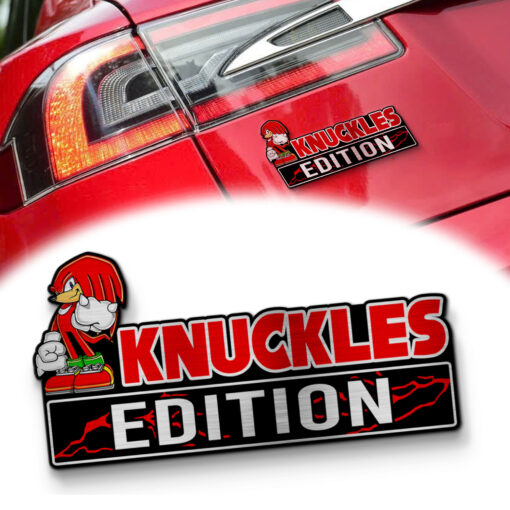 Knuckles Edition Laser Engraved Car Name Badge