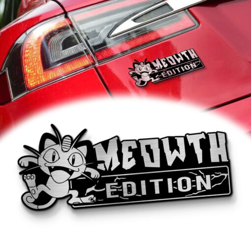 Meowth Edition Laser Engraved Car Name Badge