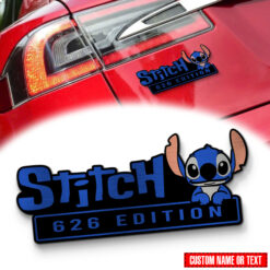 Personalized Stitch Edition Laser Engraved Car Name Badge
