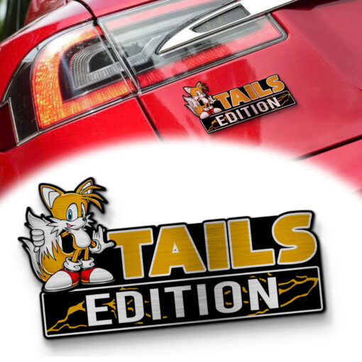 Tails Edition Laser Engraved Car Name Badge