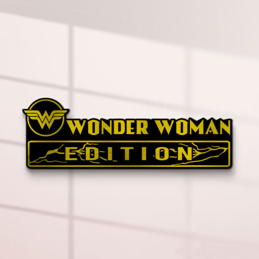 Wonder Woman Edition Laser Engraved Car Name Badge - Image 2