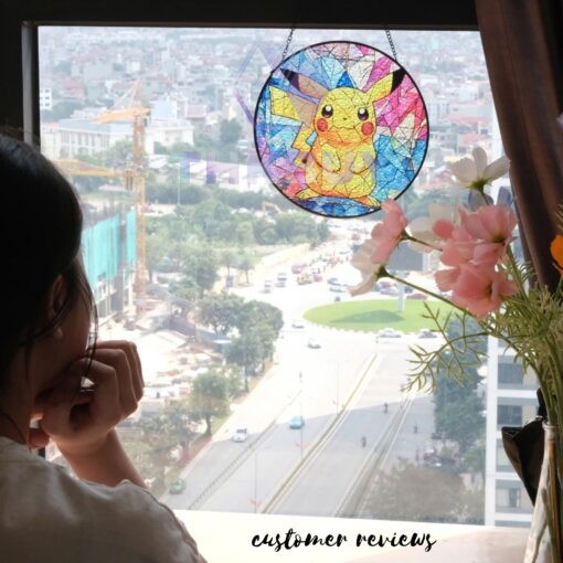 Dragonite Pokemon Stained Glass Window Hanging Suncatcher - Image 6