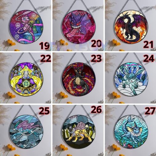 Dragonite Pokemon Stained Glass Window Hanging Suncatcher - Image 3