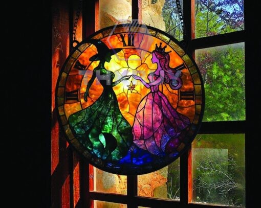 Elphaba and Glinda Besties Stained Glass Window Hanging - Image 8
