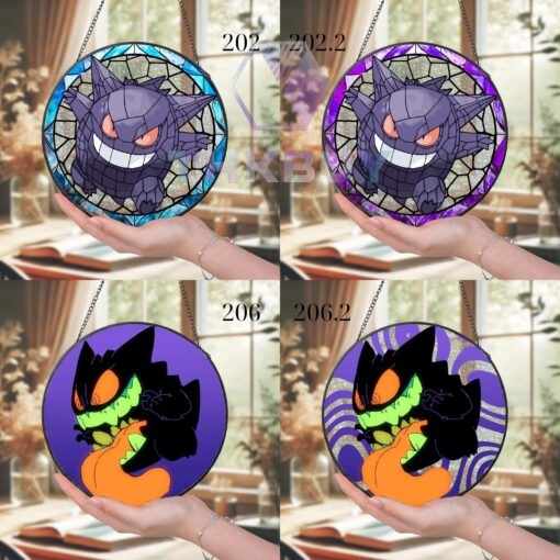 Gengar Glass Pokemon Stained Glass Window Hanging Suncatcher - Image 3
