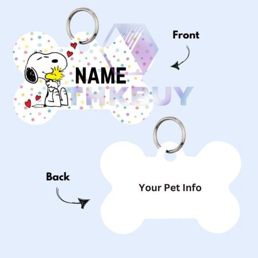 Personalized Snoopy & Woodstock Pet Id Tag for Dogs - Image 2