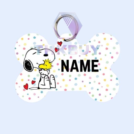 Personalized Snoopy & Woodstock Pet Id Tag for Dogs
