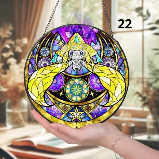 Eevee Pokemon Stained Glass Window Hanging Suncatcher - Image 3