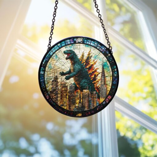 Godzzilla Stained Glass Window Hanging - Image 7