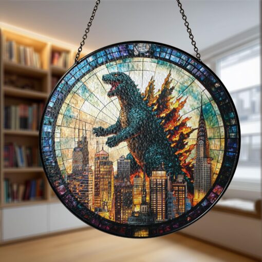 Godzzilla Stained Glass Window Hanging - Image 5