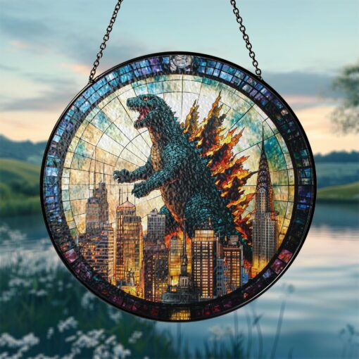 Godzzilla Stained Glass Window Hanging - Image 4