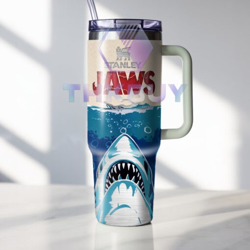 JAWS 50th Anniversary Lazer Engraved Stanley Logo Tumbler - Image 2
