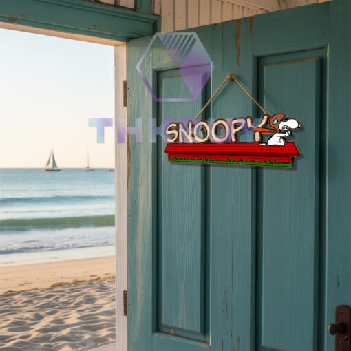Personalized Snoopy Inspired 3D Wooden Door Sign - Image 2