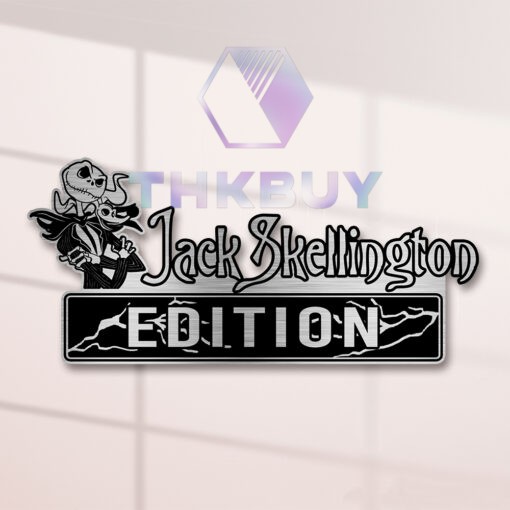 Personalized Jack Skellington Edition Laser Engraved Car Name Badge - Image 2