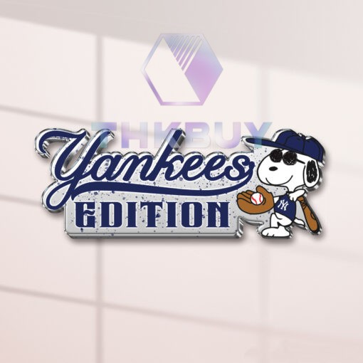 Snoopy x Yankees Edition Laser Engraved Car Name Badge - Image 2