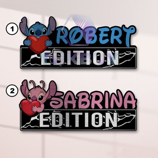 Personalized Stitch 626 & Angel 624 Editon Car Emblem