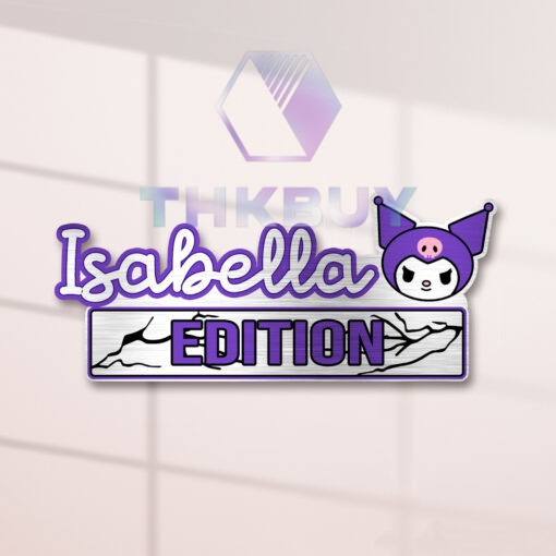 Personalized Kuromi Edition Laser Engraved Car Name Badge - Image 2