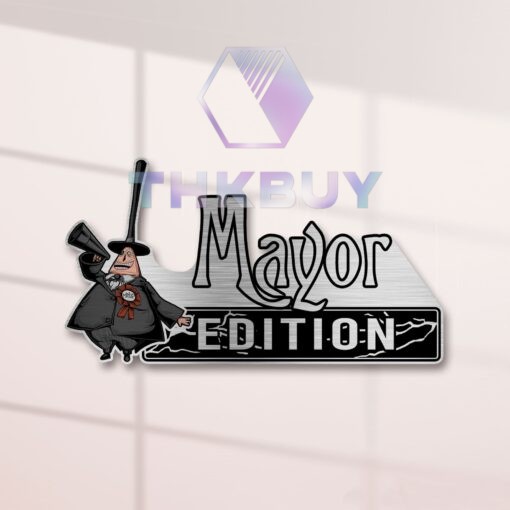 Personalized Mayor Edition Laser Engraved Car Name Badge - Image 2