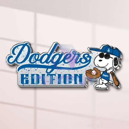 Snoopy x Dodgers Edition Laser Engraved Car Name Badge - Image 2