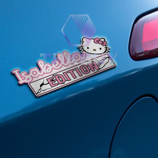 Personalized Hello Kitty Edition Laser Engraved Car Name Badge - Image 3