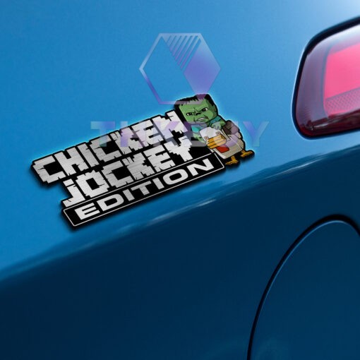 Chicken Jockey Edition Laser Engraved Car Name Badge - Image 5