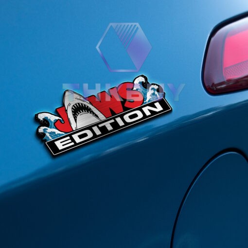 Jaws Edition Laser Engraved Car Name Badge - Image 3