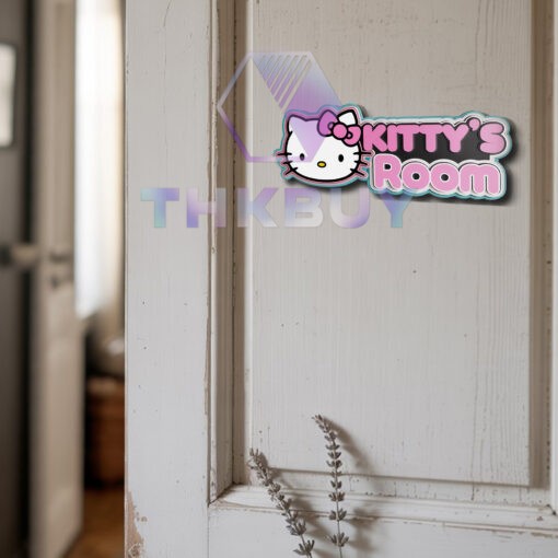 Personalized Hello Kitty Inspired 3D Wooden Door Sign - Image 7