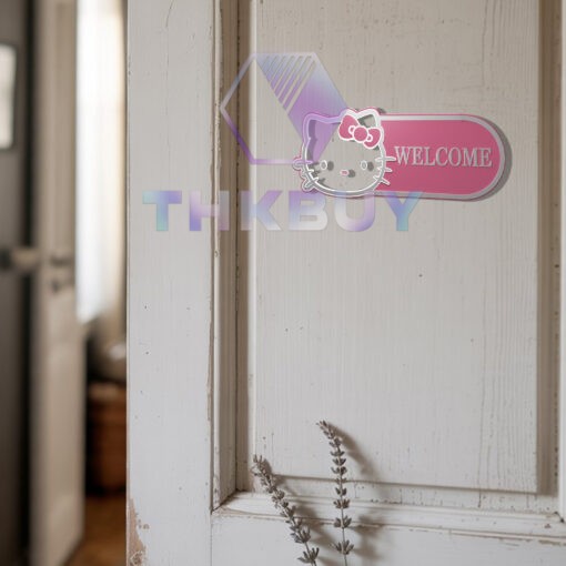 Personalized Hello Kitty Inspired 3D Wooden Door Sign - THK1982 - Image 7