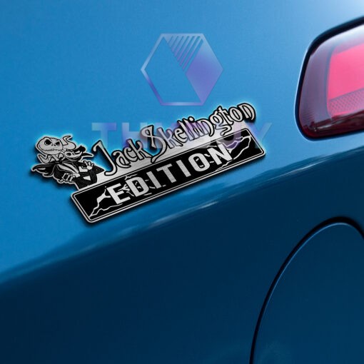 Personalized Jack Skellington Edition Laser Engraved Car Name Badge - Image 3