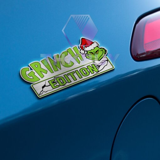 Personalized The Grinch Edition Laser Engraved Car Name Badge Version 1 - Image 6