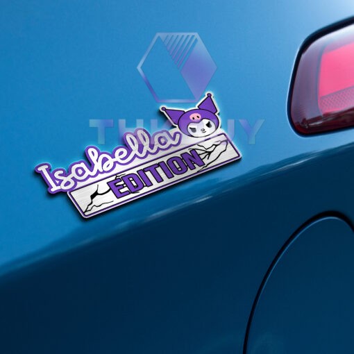 Personalized Kuromi Edition Laser Engraved Car Name Badge - Image 5