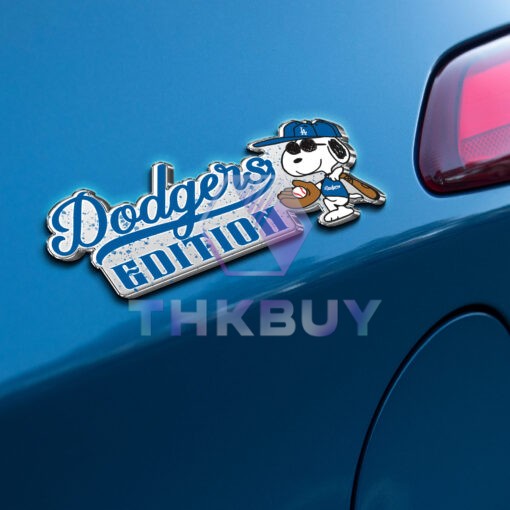 Snoopy x Dodgers Edition Laser Engraved Car Name Badge - Image 3