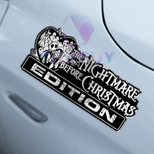 Jack & Sally, The Nightmare Before Christmas Edition Laser Engraved Car Name Badge - Image 4