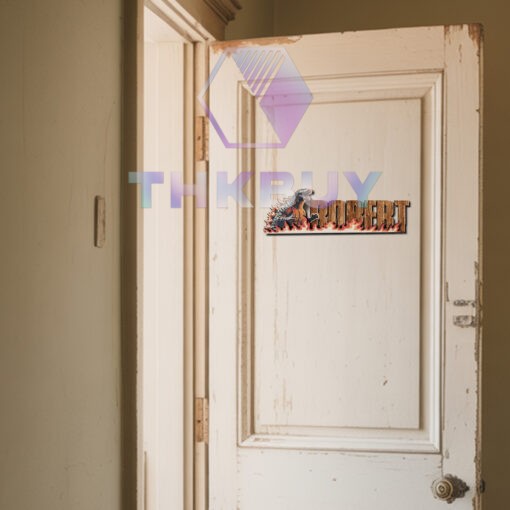 Personalized Godzilla Inspired 3D Wooden Door Sign - Image 5