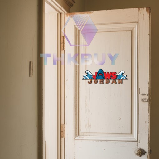 Personalized Jaws Inspired 3D Wooden Door Sign - Image 4