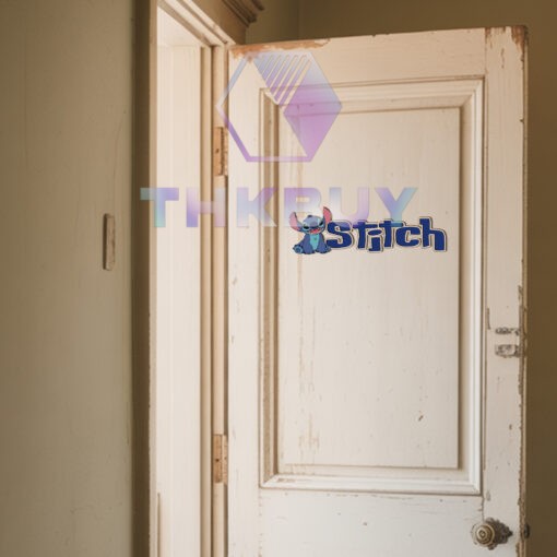 Personalized Stitch Inspired 3D Wooden Door Sign - Image 5