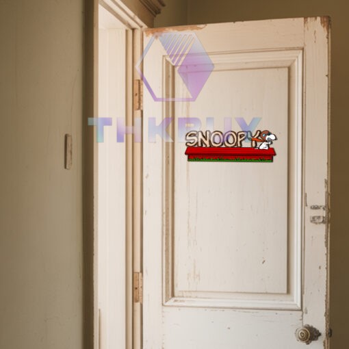 Personalized Snoopy Inspired 3D Wooden Door Sign - Image 5