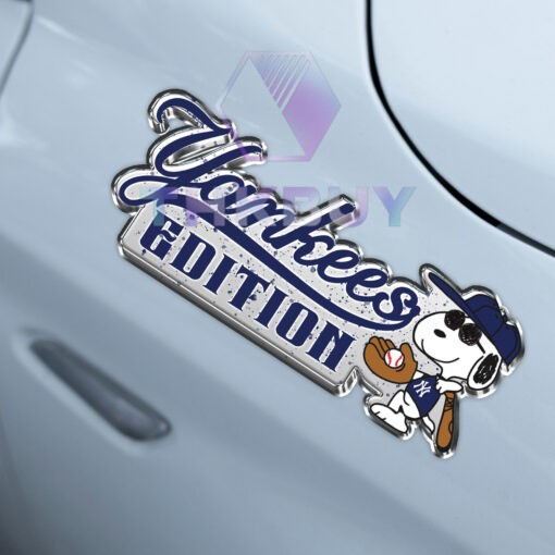 Snoopy x Yankees Edition Laser Engraved Car Name Badge - Image 5