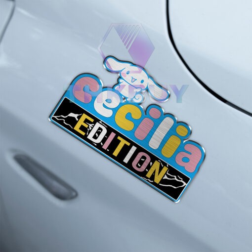 Personalized Cinamonroll Edition Laser Engraved Car Name Badge Version 2 - Image 6
