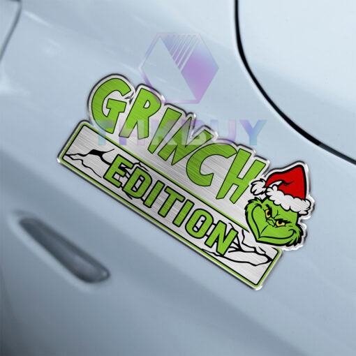 Personalized The Grinch Edition Laser Engraved Car Name Badge Version 1 - Image 5