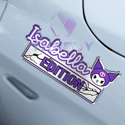 Personalized Kuromi Edition Laser Engraved Car Name Badge - Image 4