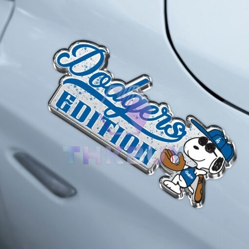 Snoopy x Dodgers Edition Laser Engraved Car Name Badge - Image 4