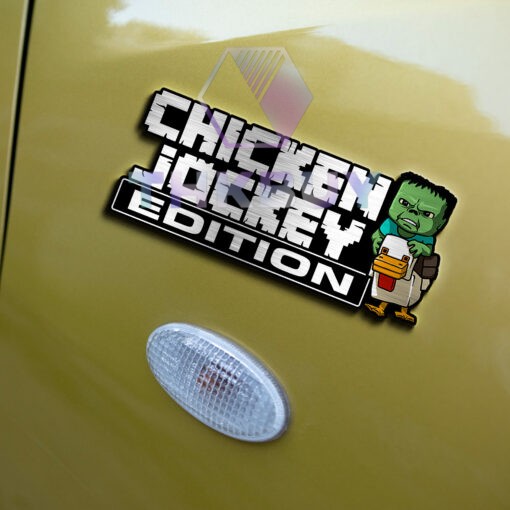 Chicken Jockey Edition Laser Engraved Car Name Badge - Image 3