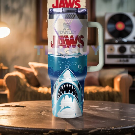 JAWS 50th Anniversary Lazer Engraved Stanley Logo Tumbler - Image 4