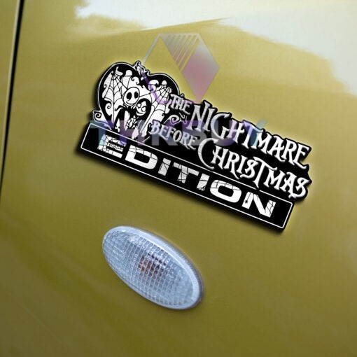Jack & Sally, The Nightmare Before Christmas Edition Laser Engraved Car Name Badge - Image 5