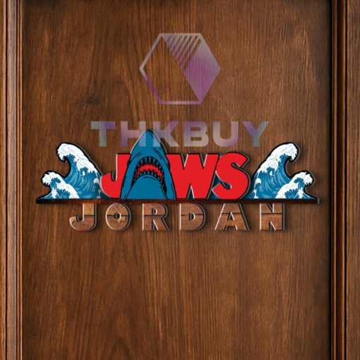 Personalized Jaws Inspired 3D Wooden Door Sign - Image 6