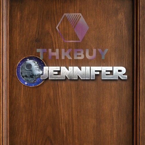 Personalized Death Star Inspired 3D Wooden Door Sign - Image 4
