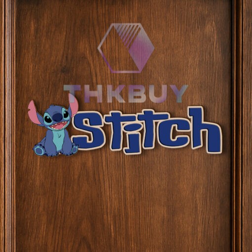 Personalized Stitch Inspired 3D Wooden Door Sign - Image 4