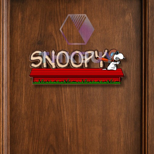 Personalized Snoopy Inspired 3D Wooden Door Sign - Image 4