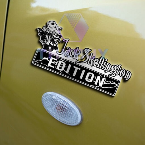 Personalized Jack Skellington Edition Laser Engraved Car Name Badge - Image 6